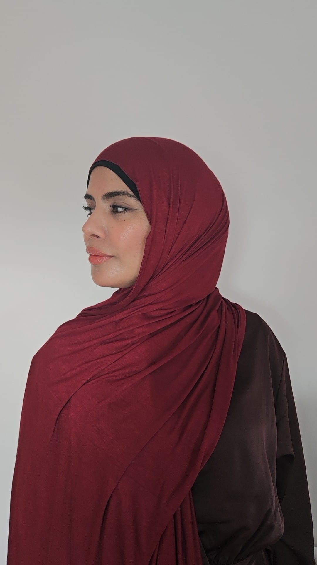 Maroon Khaleeji SHADOW Jersey Hijab