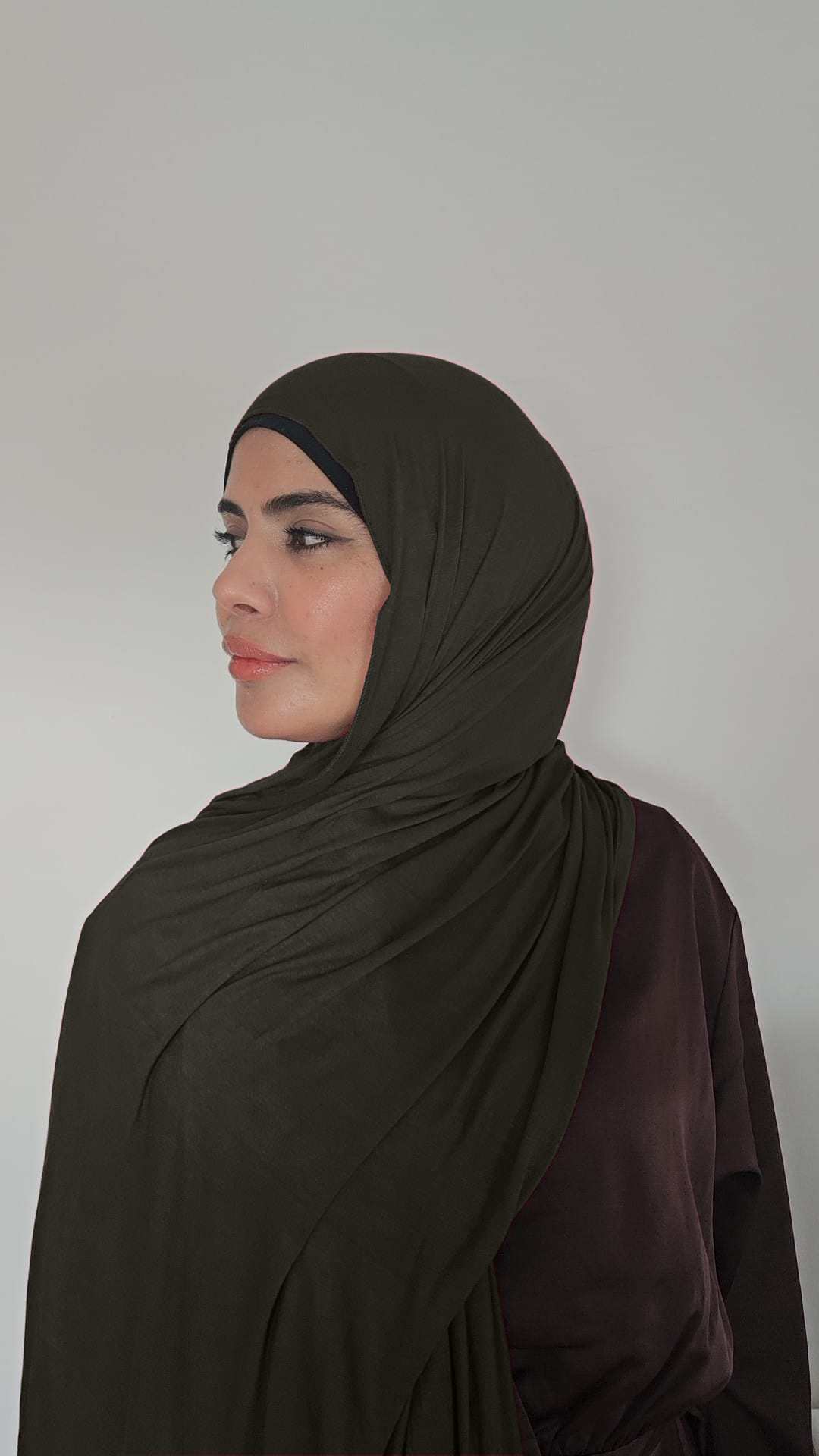 Dark Olive Khaleeji SHADOW Jersey Hijab
